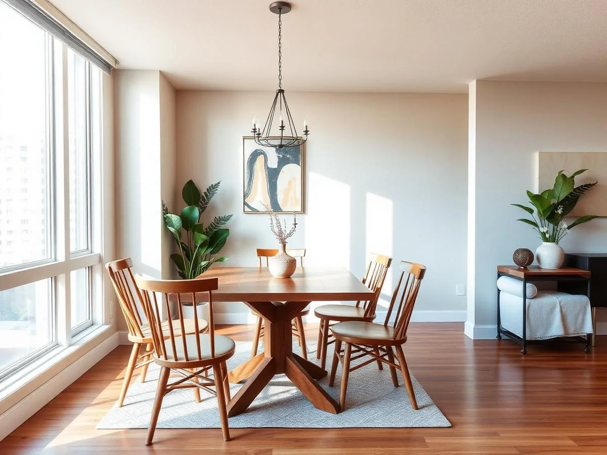 Unit 1A dining area beside a sunny window